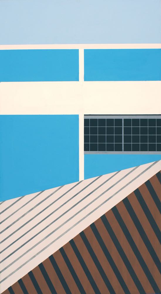 Über den Dächern (Ratchaburi), 2012, 90 x 50 cm, Öl/Lw. Over the roofs (Ratchaburi), 2012, 90 x 50 cm, Oil on canvas