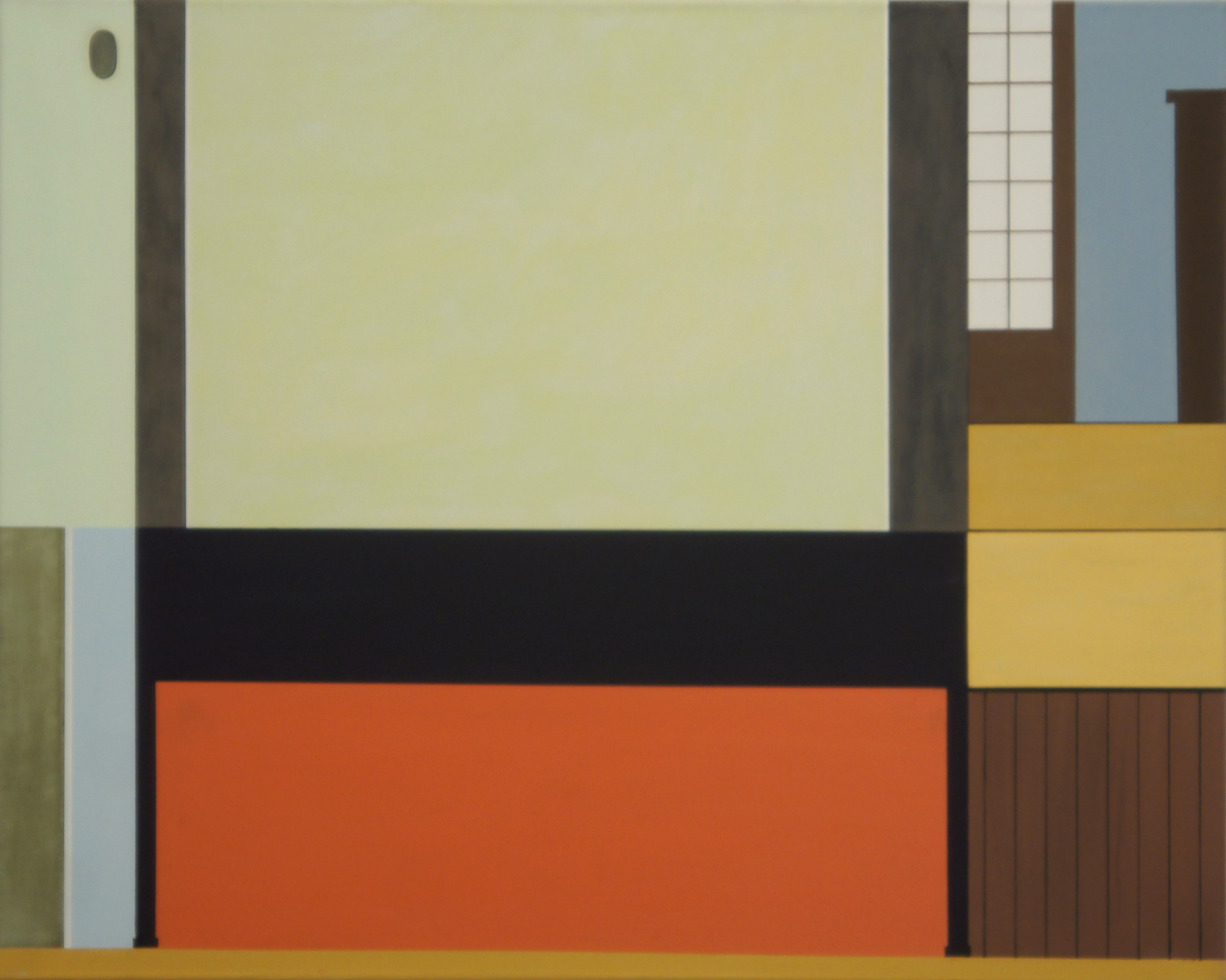 In einem traditionellen Haus, Ueno, Tokyo, 2010,  80 x 100 cm, Ölfarbe auf Leinwand In a traditional house, Ueno, Tokyo, 2010, 80 x 100 cm,  Oil on canvas