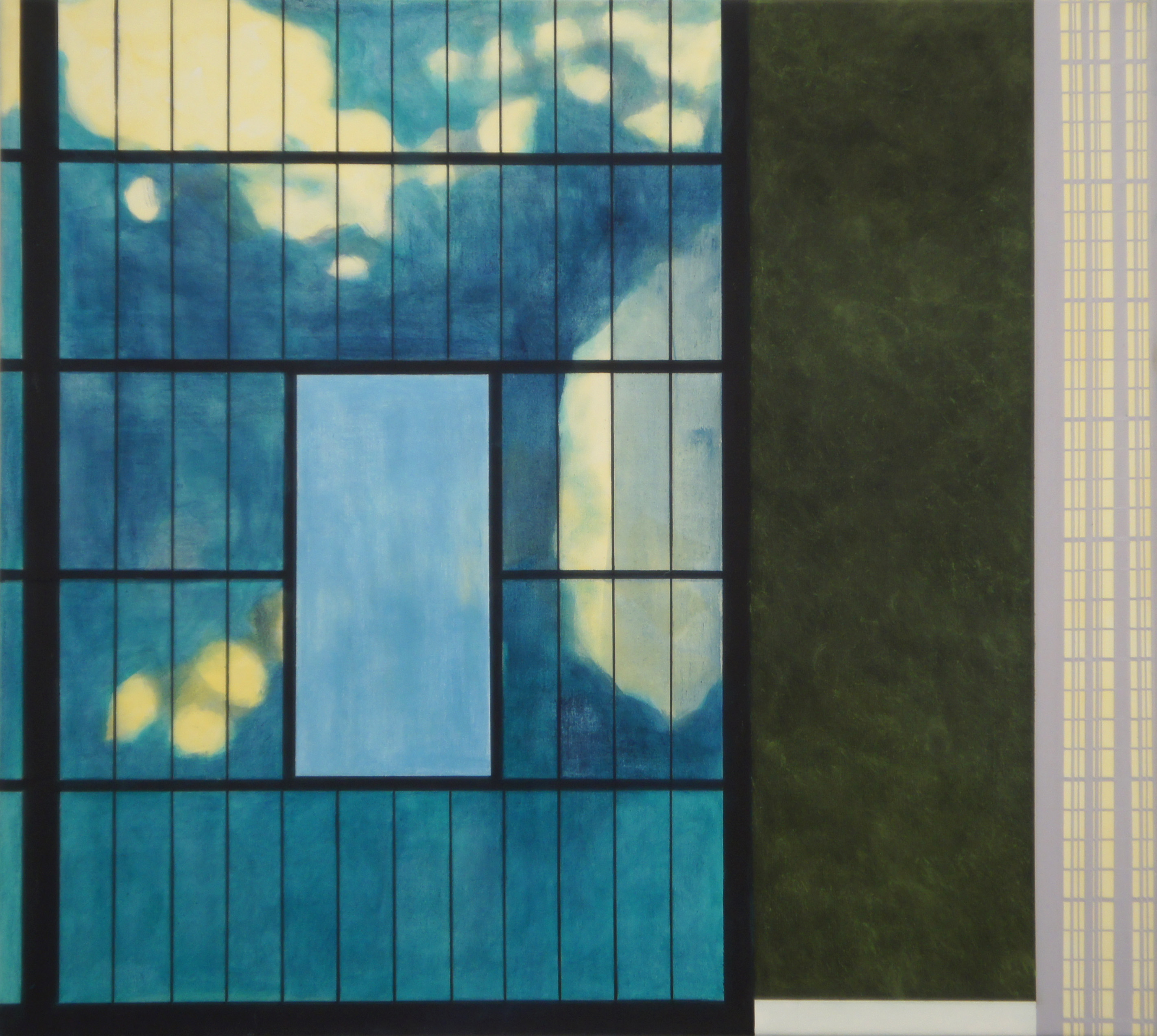 Im Yomoyama So (Haus), Japan, 2010,  90 x 100 cm, Ölfarbe auf Leinwand In the Yomoyama So, Japan, 2010, 90 x 100 cm, Oil on canvas